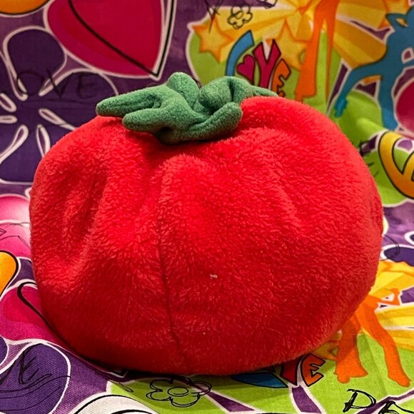 Gund Vintage 1998 VeggieTales Bob The Tomato Gund Bean Bag Plush Pair 5" - Picture 4 of 9